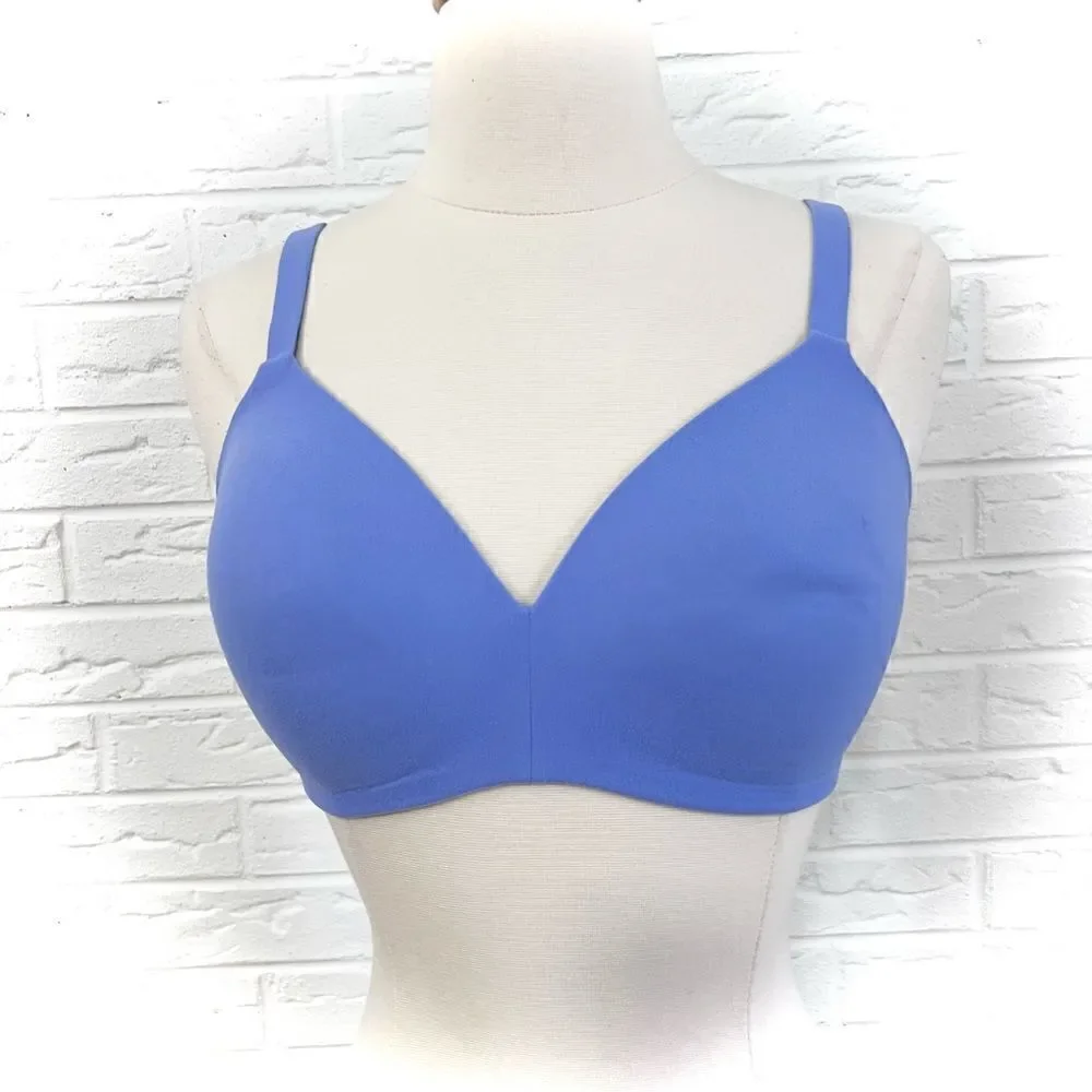 Wacoal How Perfect Soft Cup Wireless Blue Bra 852189 Size  32DD